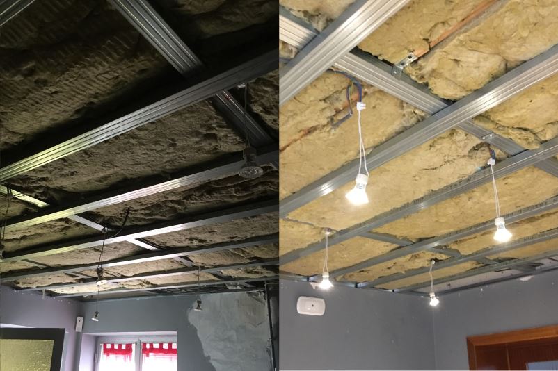 Diana Renovation Liege isolation phonique thermique plafond electricite pose spot mise en conformite - Diana Rénovation - Immo Valorisation